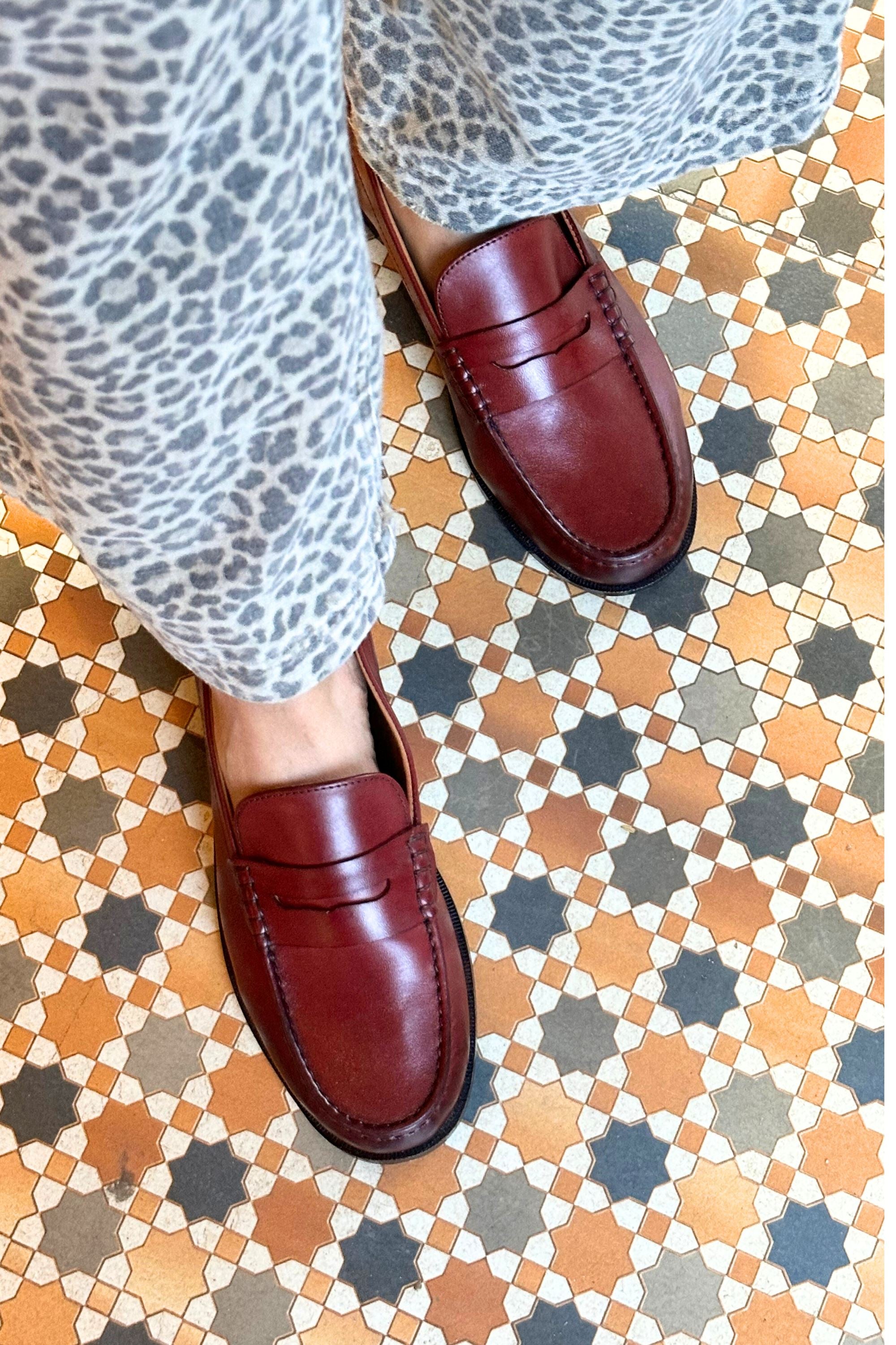Classic Penny Cut Loafers in Bordeaux