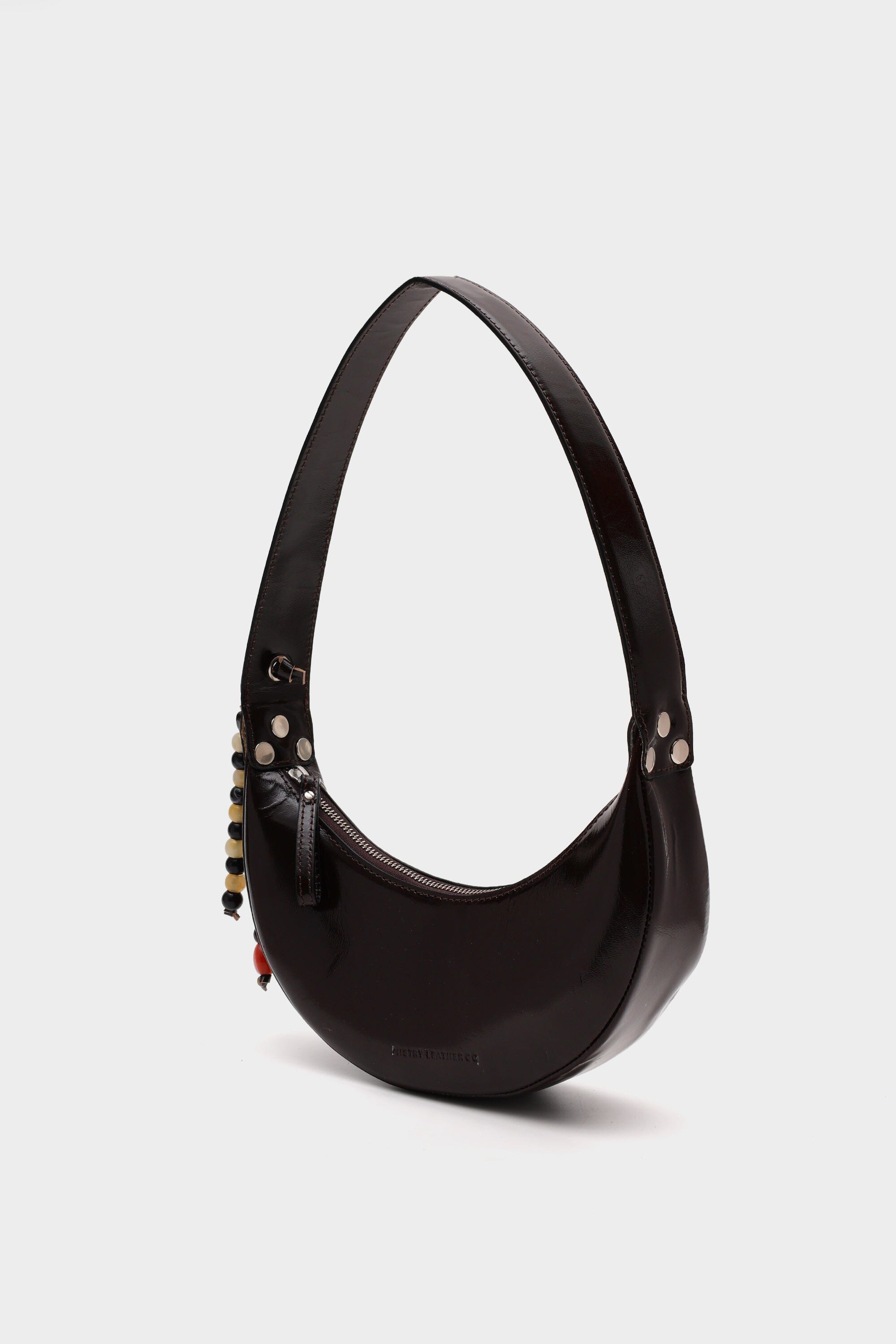 Selena in Brown Patent Leather with Embellishments