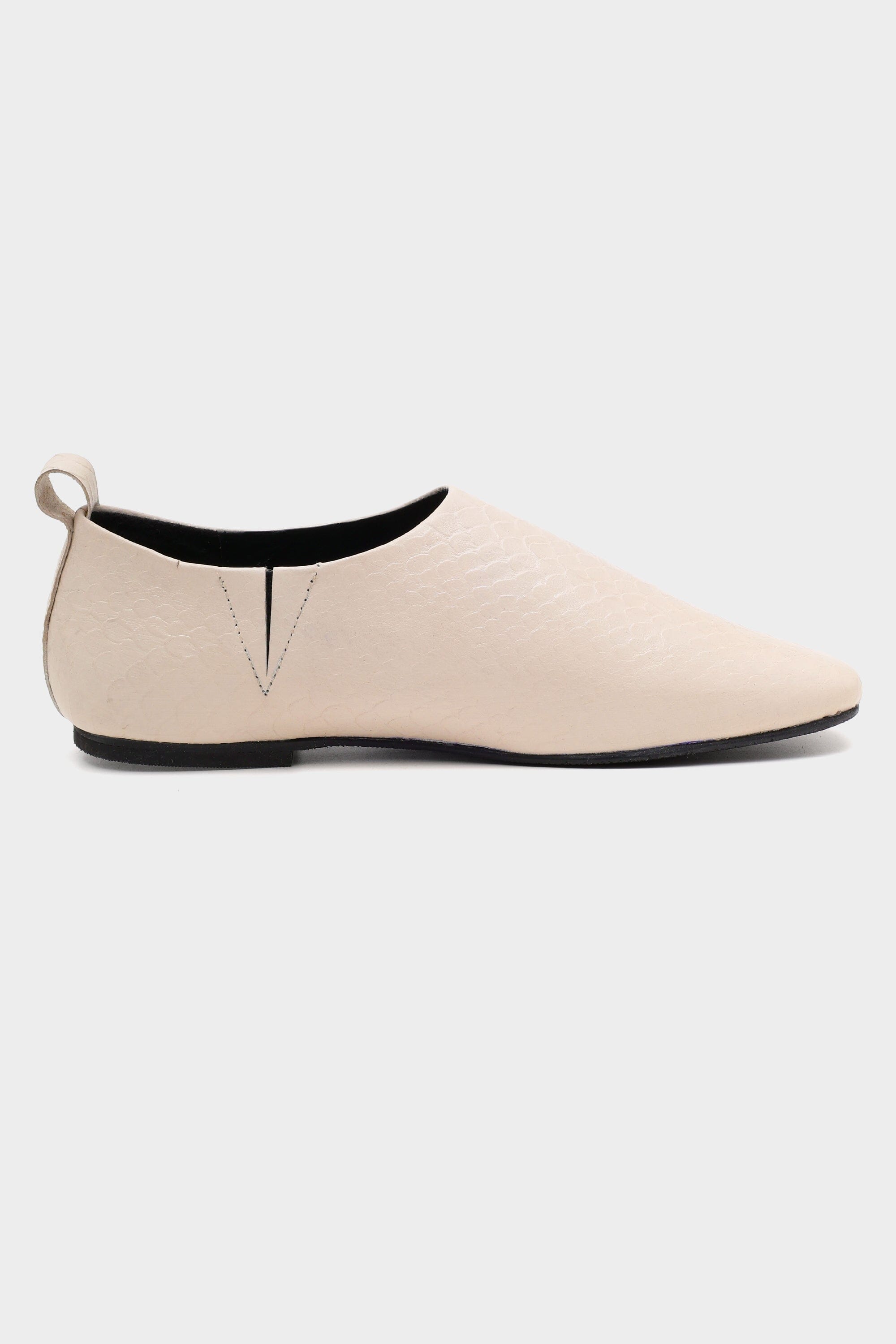 Croc Embossed City Loafer In Milk White