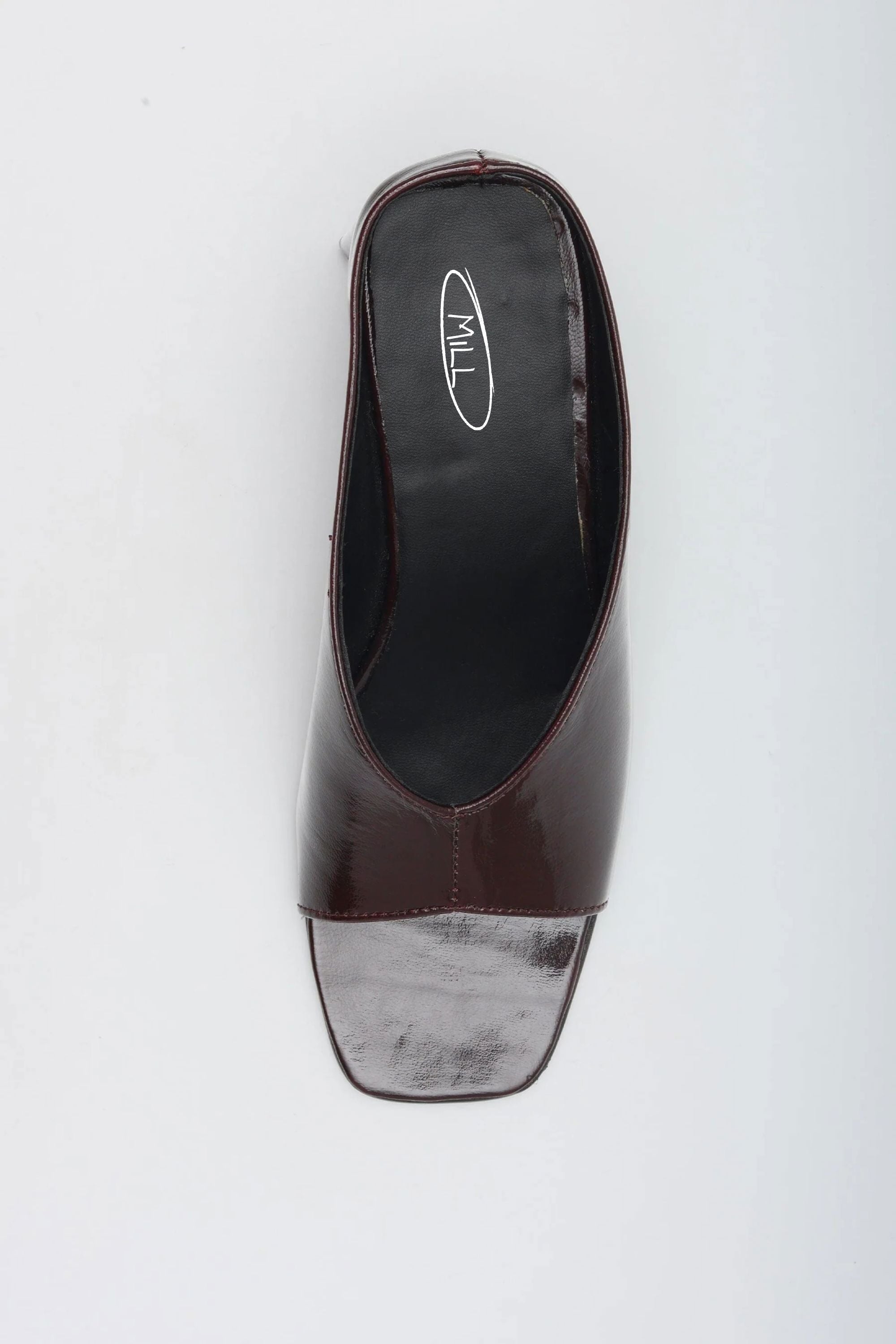 Vea Block Heels in Brown Patent Leather