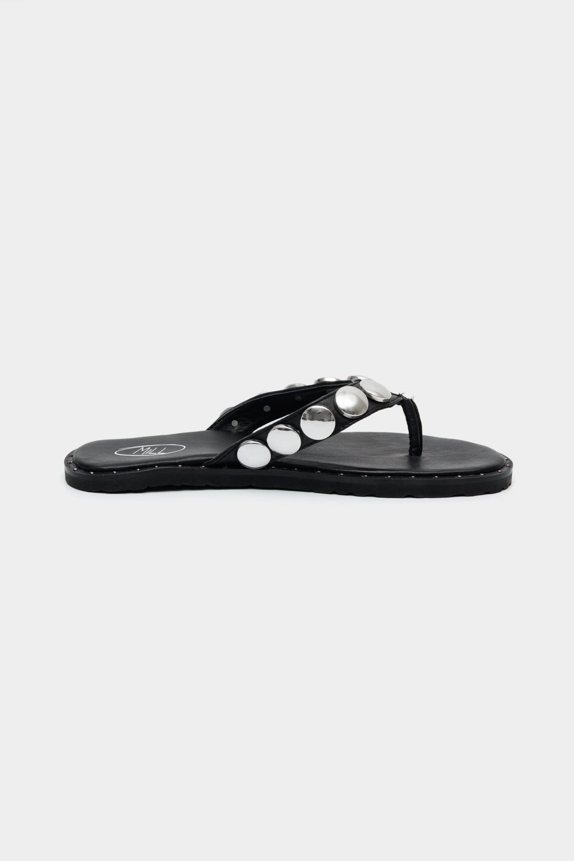 Icon Studded Flip Flops in Black