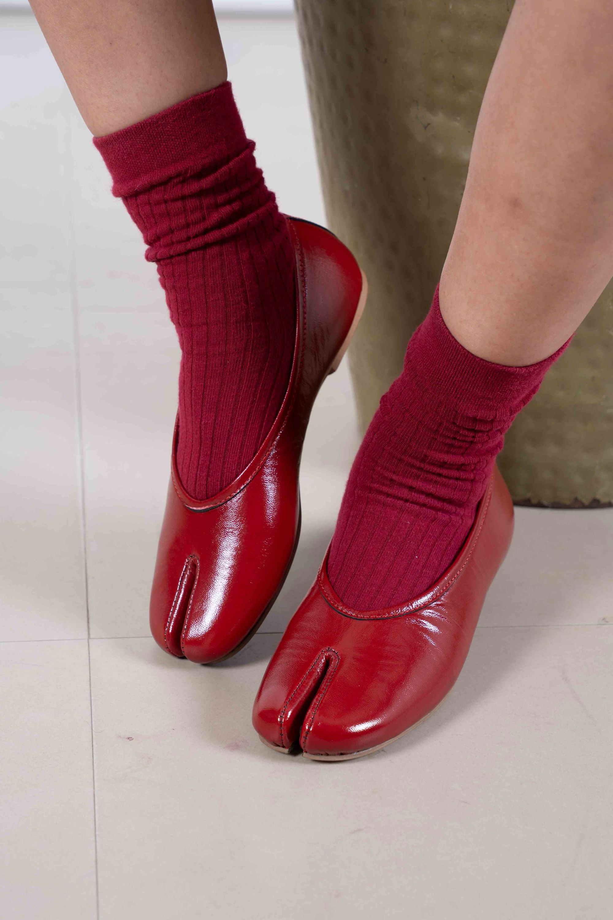 The DUPE in Crimson Crushed Patent Leather