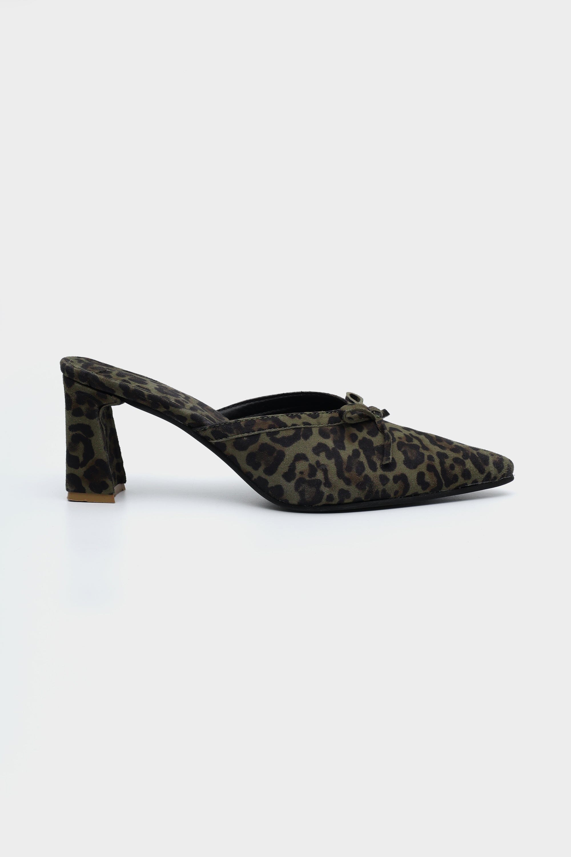 Rogue Sculpted Heels in Sage Leopard