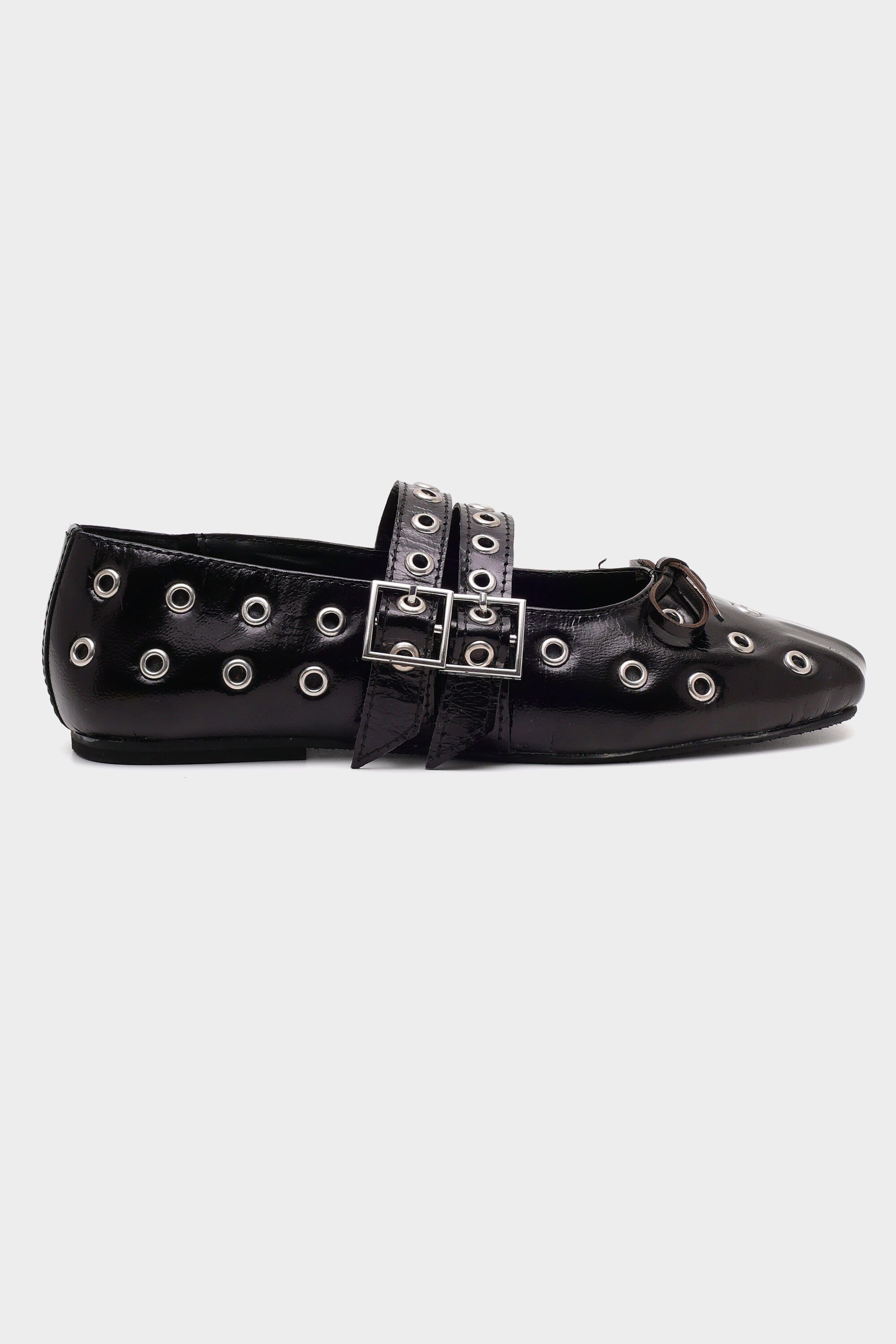 Black Rogue Ballerinas with Grommets