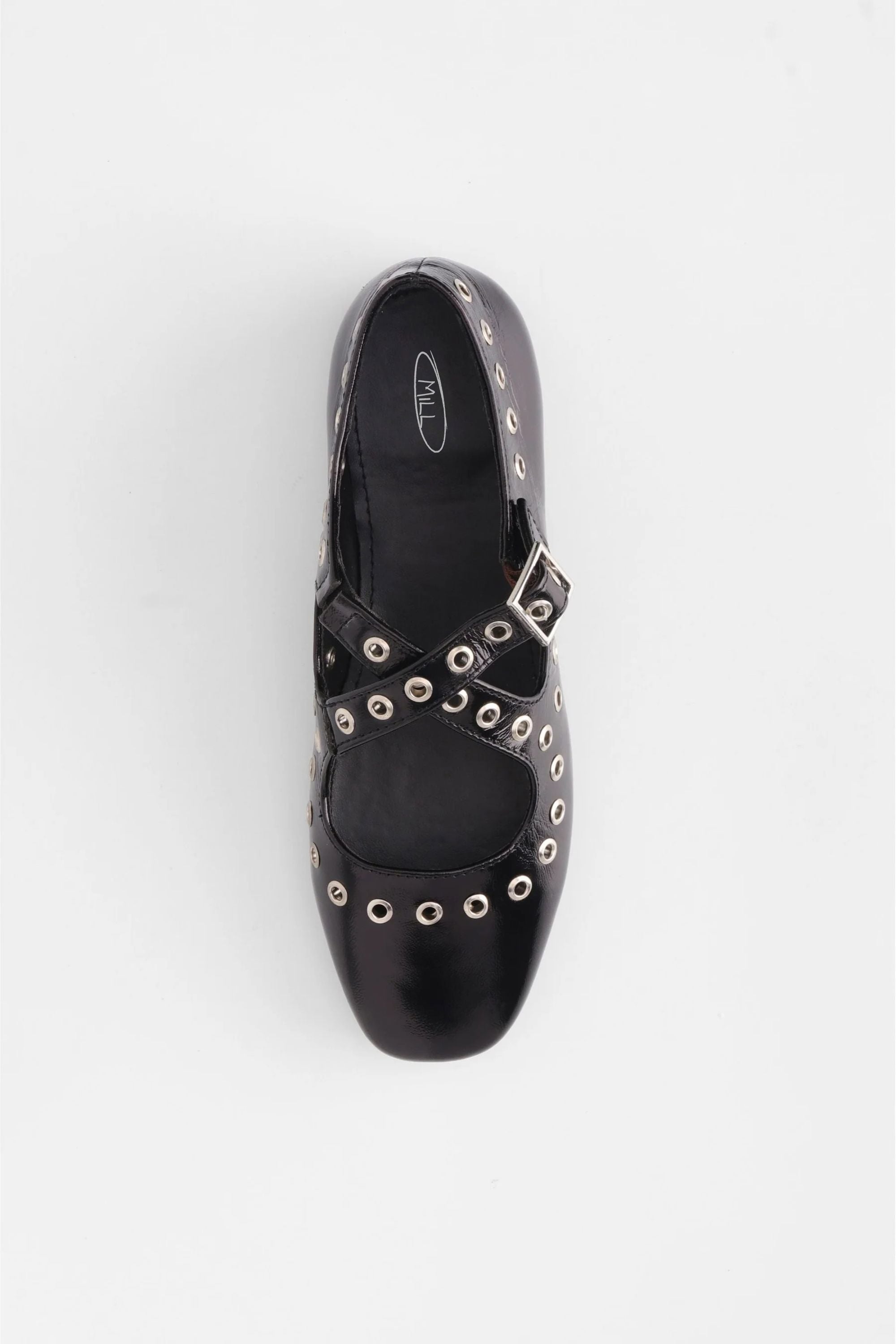 Black Crux Ballerinas with Grommets