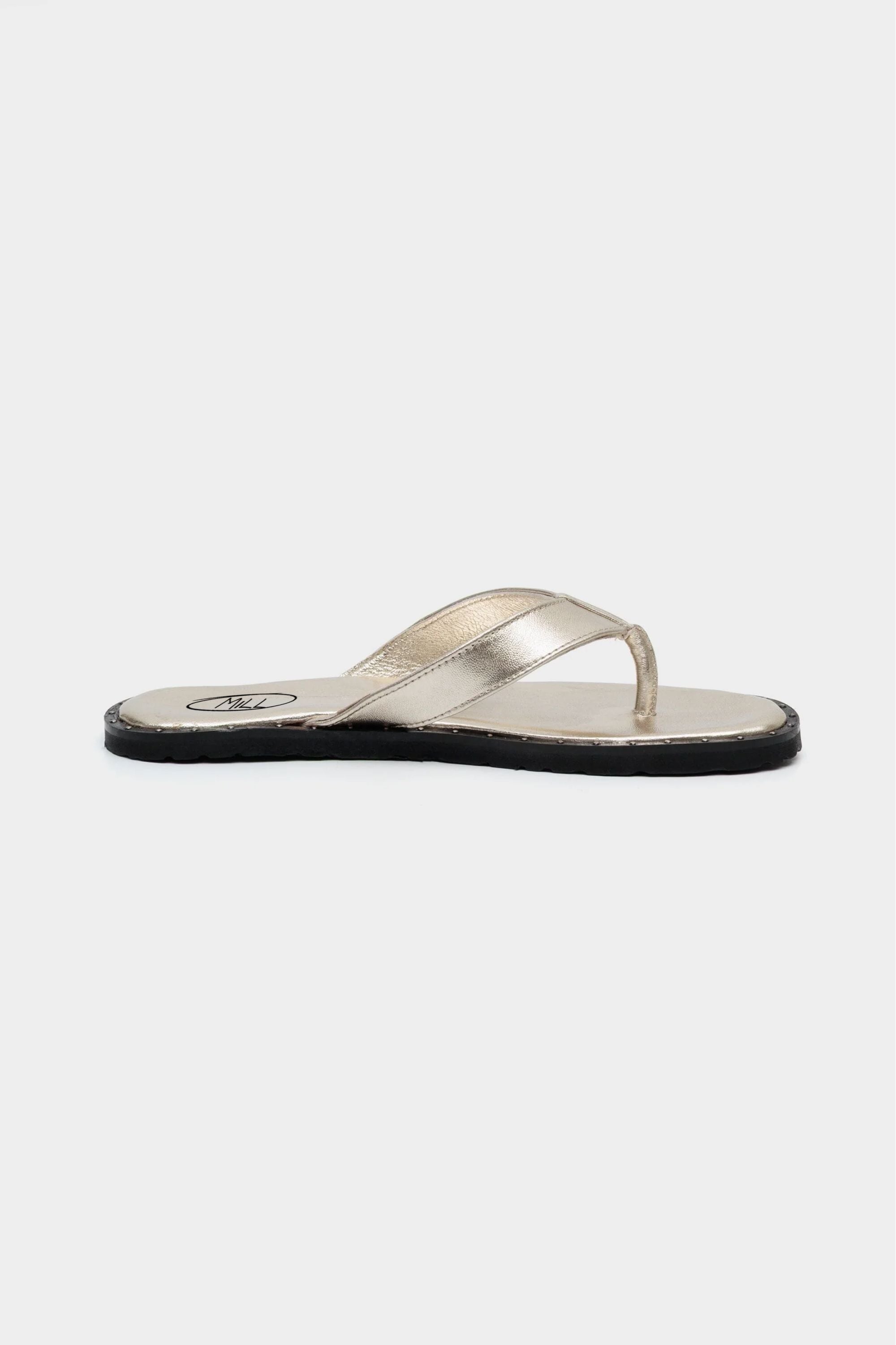 Bare Flip Flops in Champagne with Studded Detailing