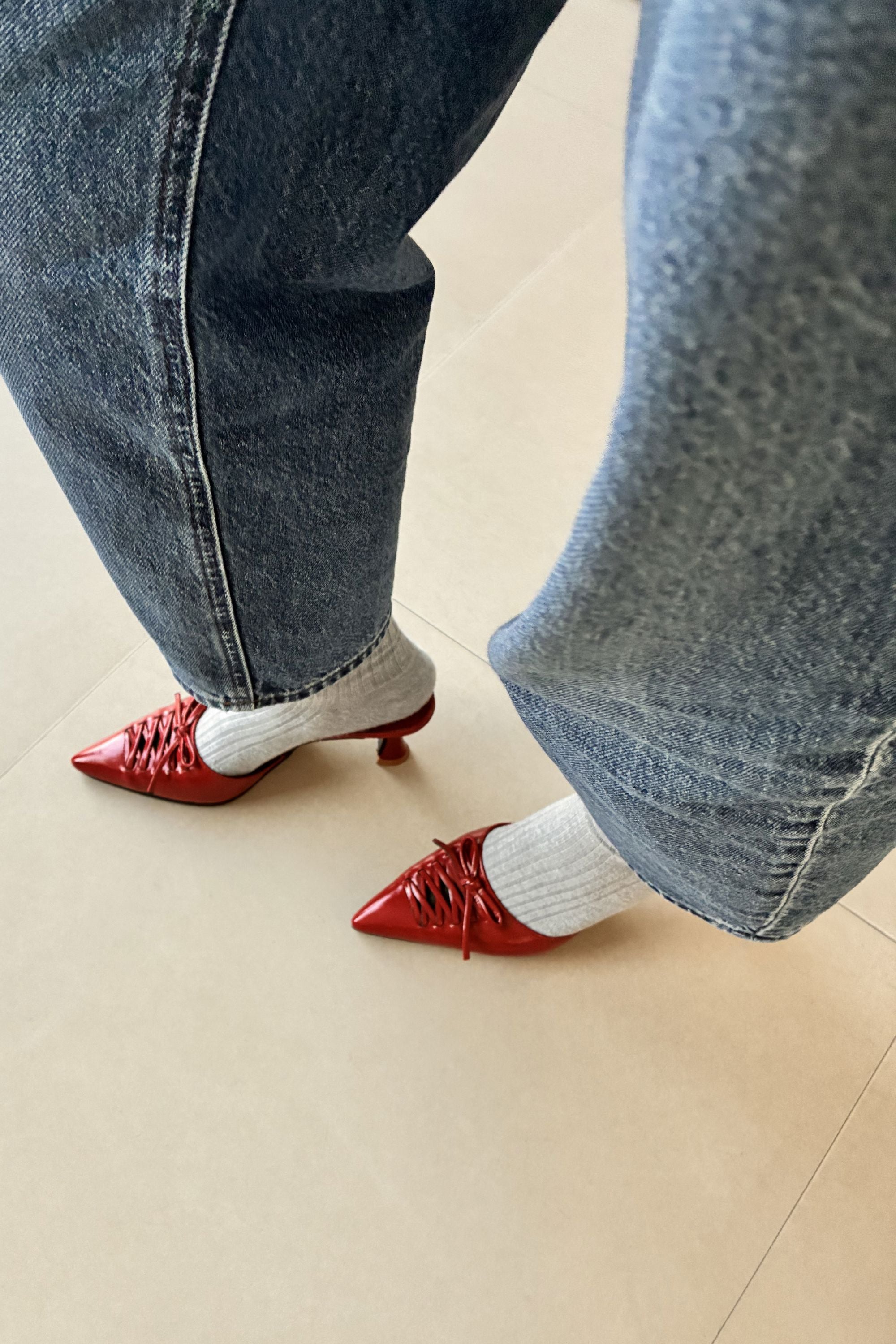 Tapered Heels in Crimson