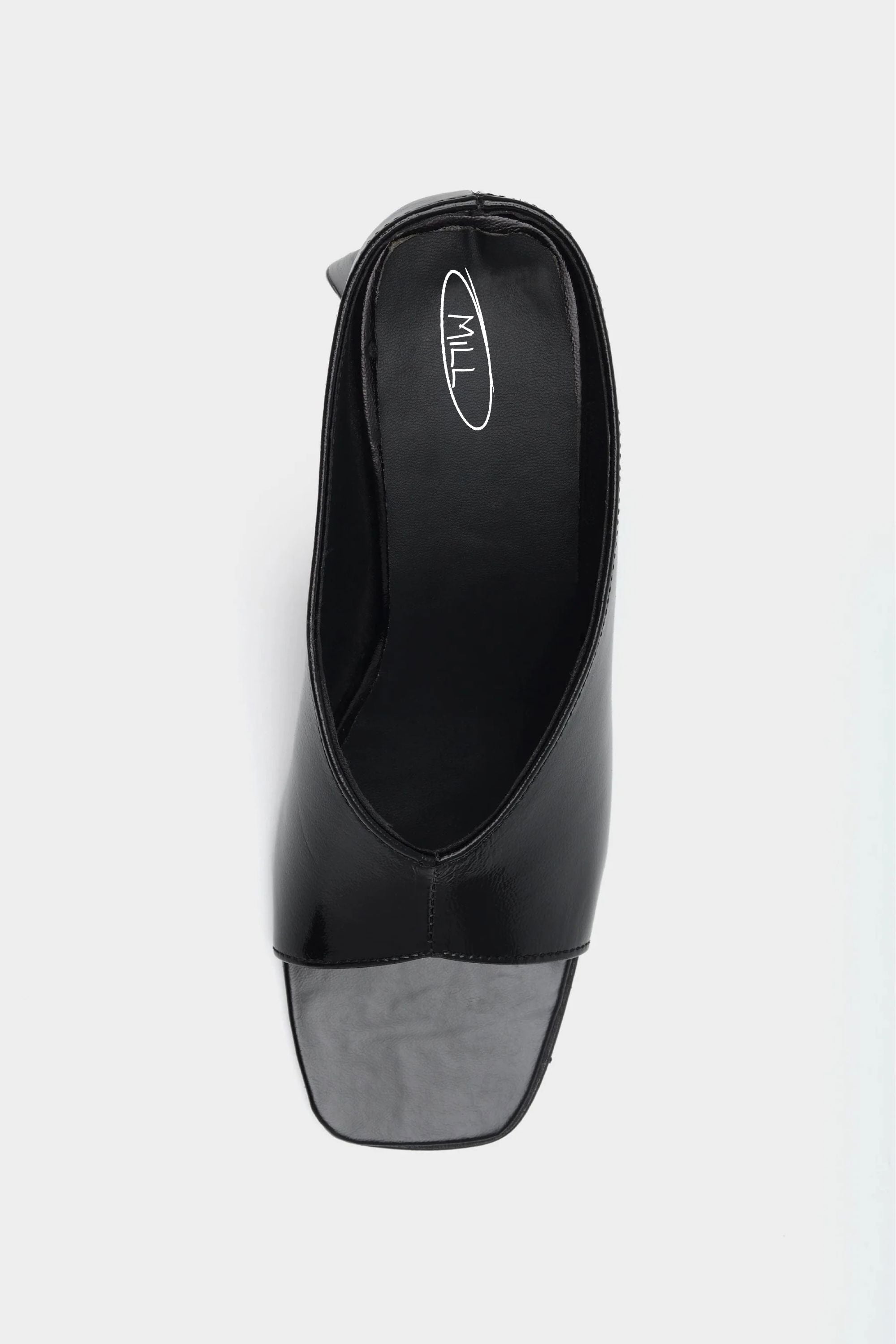 Vea Block Heels in Black Patent Leather
