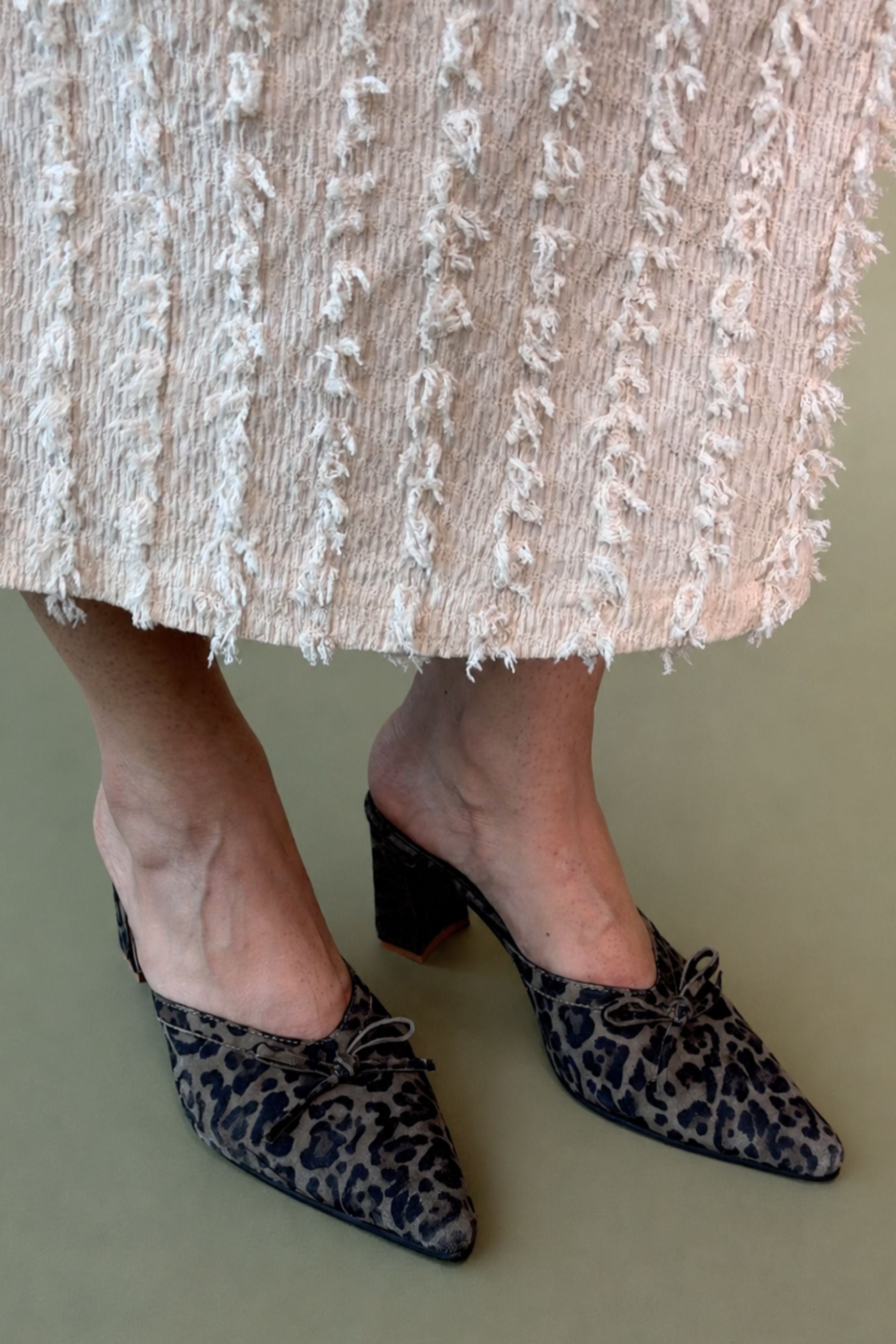 Rogue Sculpted Heels in Sage Leopard